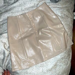 Aritzia Beige A Line Snake Print Skirt